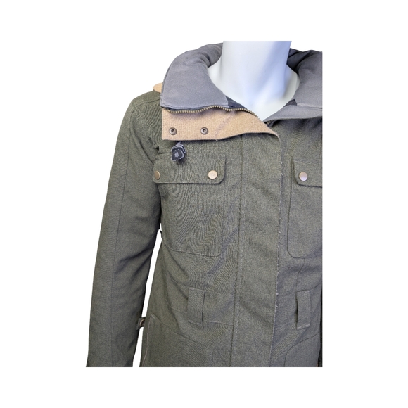Ride Cappel Olive Green Snowboard Jacket w/ Zip-Stow Hood + Snowskirt, Small - Picture 6 of 13